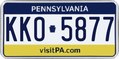 PA license plate KKO5877