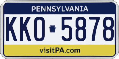 PA license plate KKO5878