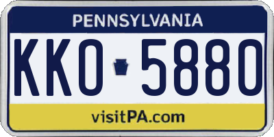 PA license plate KKO5880