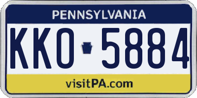 PA license plate KKO5884