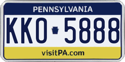 PA license plate KKO5888