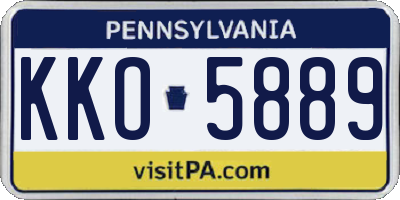 PA license plate KKO5889