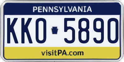 PA license plate KKO5890