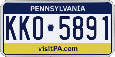 PA license plate KKO5891