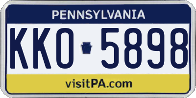 PA license plate KKO5898