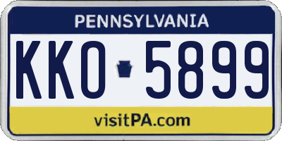 PA license plate KKO5899
