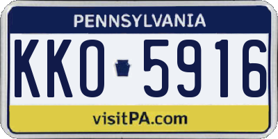 PA license plate KKO5916