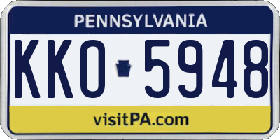 PA license plate KKO5948