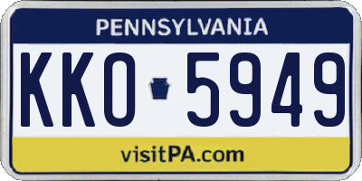 PA license plate KKO5949