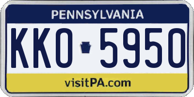 PA license plate KKO5950