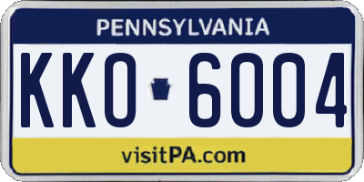 PA license plate KKO6004