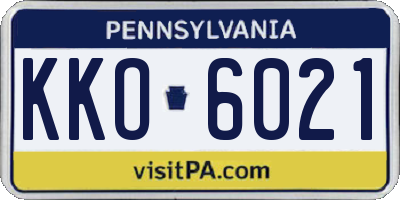 PA license plate KKO6021