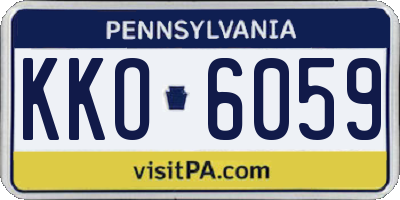 PA license plate KKO6059