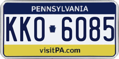 PA license plate KKO6085