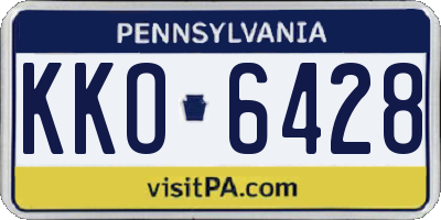 PA license plate KKO6428