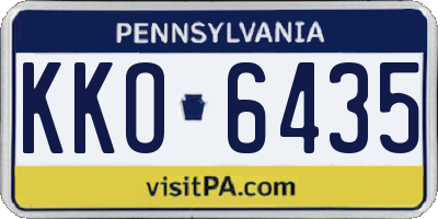 PA license plate KKO6435