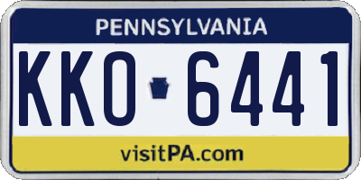 PA license plate KKO6441