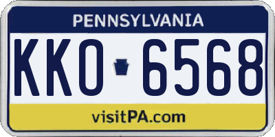 PA license plate KKO6568