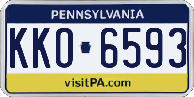 PA license plate KKO6593