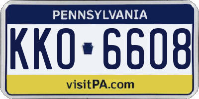 PA license plate KKO6608