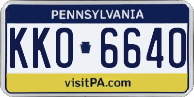 PA license plate KKO6640