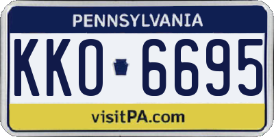 PA license plate KKO6695