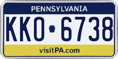 PA license plate KKO6738
