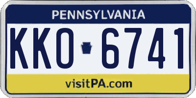 PA license plate KKO6741