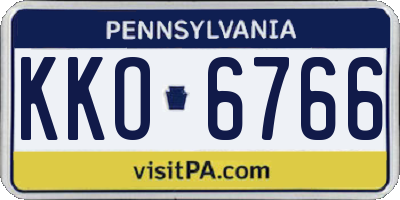 PA license plate KKO6766