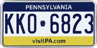 PA license plate KKO6823