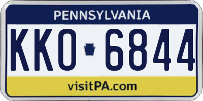 PA license plate KKO6844