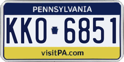 PA license plate KKO6851