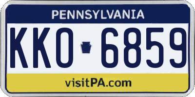PA license plate KKO6859
