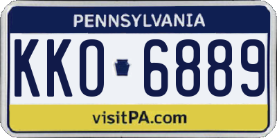 PA license plate KKO6889