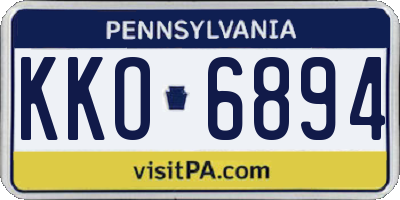 PA license plate KKO6894