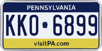 PA license plate KKO6899