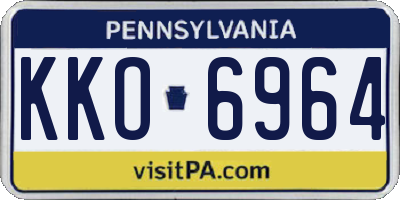 PA license plate KKO6964