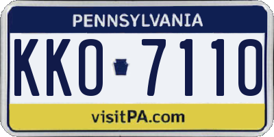 PA license plate KKO7110