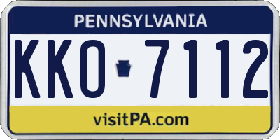 PA license plate KKO7112