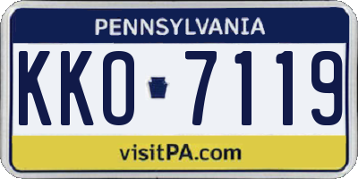 PA license plate KKO7119
