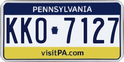 PA license plate KKO7127