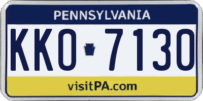 PA license plate KKO7130