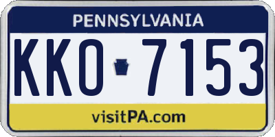 PA license plate KKO7153
