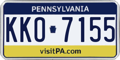 PA license plate KKO7155