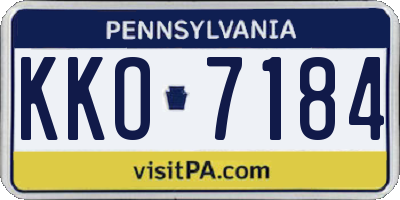 PA license plate KKO7184
