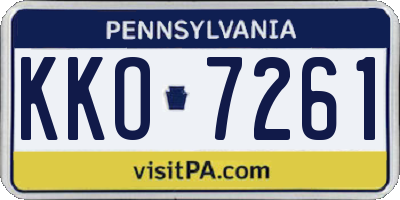 PA license plate KKO7261