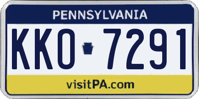 PA license plate KKO7291