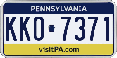 PA license plate KKO7371