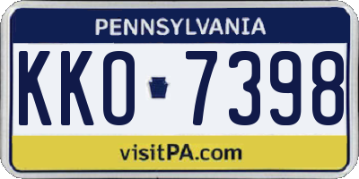 PA license plate KKO7398