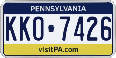 PA license plate KKO7426